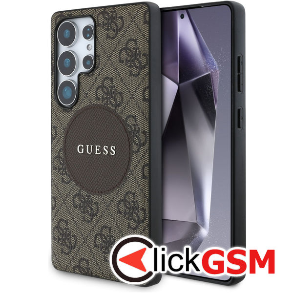 Guess - 4G Circle Classic Logo MagSafe (GUHMS25LP4PGRSGW) - Samsung Galaxy S25 Ultra - Brown