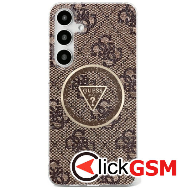 Guess - IML Metal Glitter 4G Circle Triangle MagSafe (GUHMS25SHG4PRTGW) - Samsung Galaxy S25 - Brown