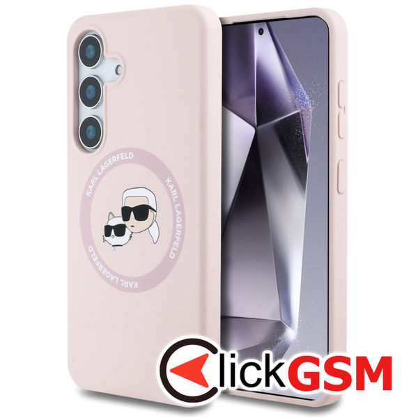 Karl Lagerfeld - Silicone Double Heads (KLHMS25MSKCHTCP) - Samsung Galaxy S25 Plus - Pink