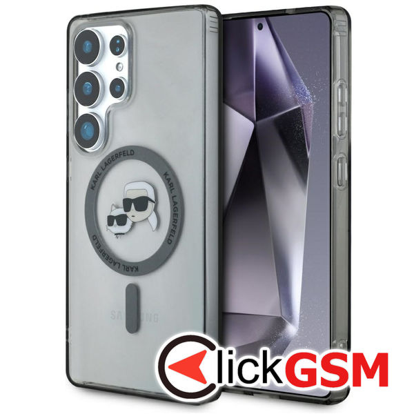 Karl Lagerfeld - IML MagSafe (KLHMS25LHLSKCK) - Samsung Galaxy S25 Ultra - Metal Karl&Choupette Head