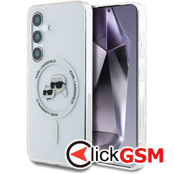 Karl Lagerfeld - IML MagSafe (KLHMS25SHLSKCH) - Samsung Galaxy S25 - Metal Karl&Choupette Head