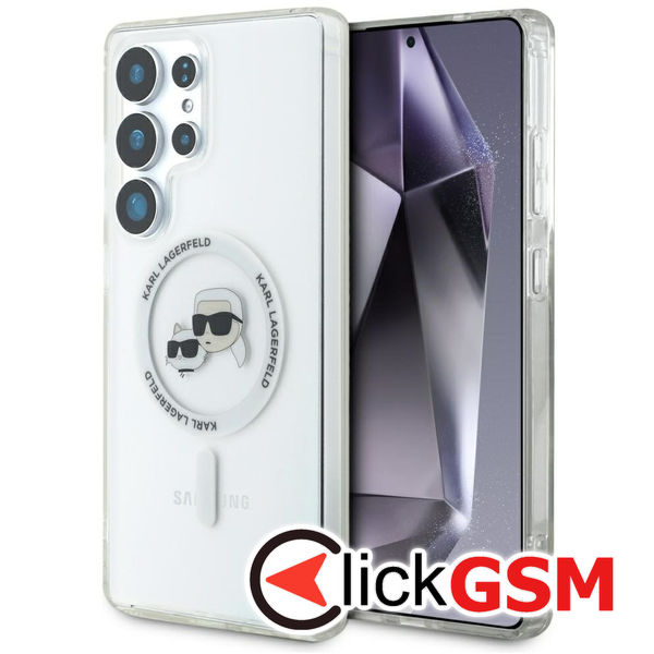 Karl Lagerfeld - IML MagSafe (KLHMS25LHLSKCH) - Samsung Galaxy S25 Ultra - Metal Karl&Choupette Head