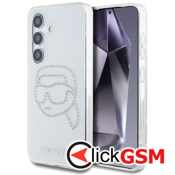 Karl Lagerfeld - IML Rhinestones Luxury (KLHCS25SHKHDCELT) - Samsung Galaxy S25 - Transparent Karl Head