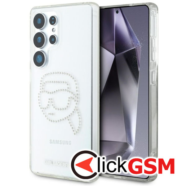 Karl Lagerfeld - IML Rhinestones Luxury (KLHCS25LHKHDCELT) - Samsung Galaxy S25 Ultra - Transparent Karl Head