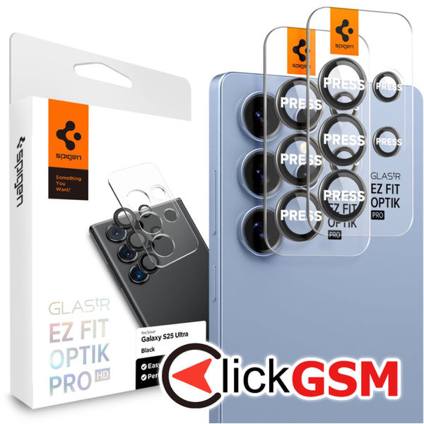 Spigen - Optik.tR EZ Fit Pro Camera Glass (2 pack) - Samsung Galaxy S25 Ultra - Black