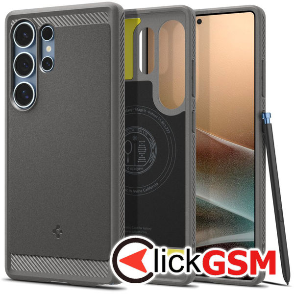 Spigen - Rugged Armor MagSafe - Samsung Galaxy S25 Ultra - Marble Grey