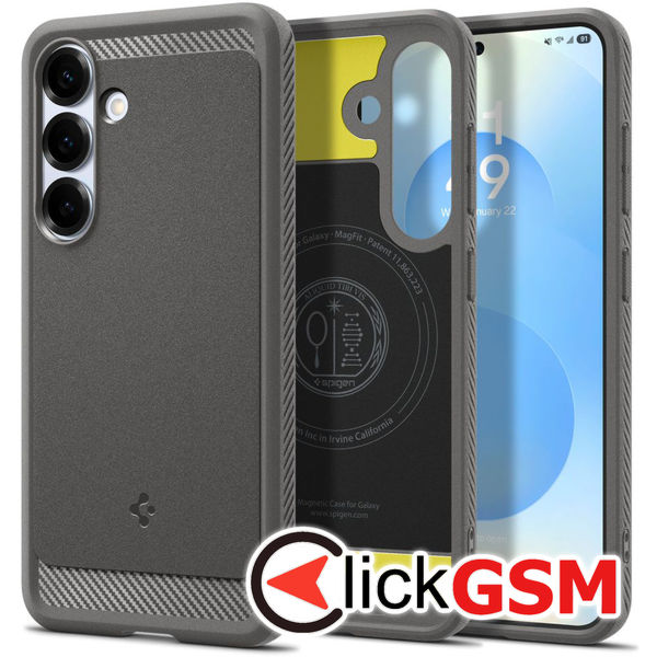 Spigen - Rugged Armor MagSafe - Samsung Galaxy S25 - Marble Grey