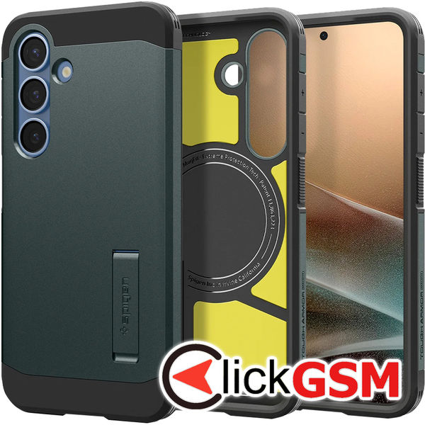 Spigen - Tough Armor MagSafe - Samsung Galaxy S25 Plus - Abyss Green