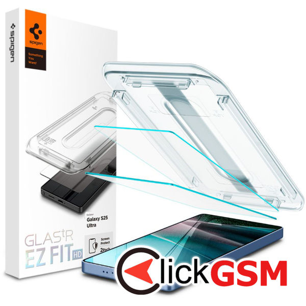 Spigen - Glas.tR EZ-FIT HD (2 pack) - Samsung Galaxy S25 Ultra - Clear