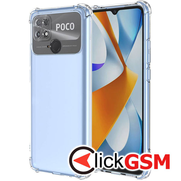 Techsuit - Shockproof Clear Silicone - Xiaomi Poco C40 - Clear