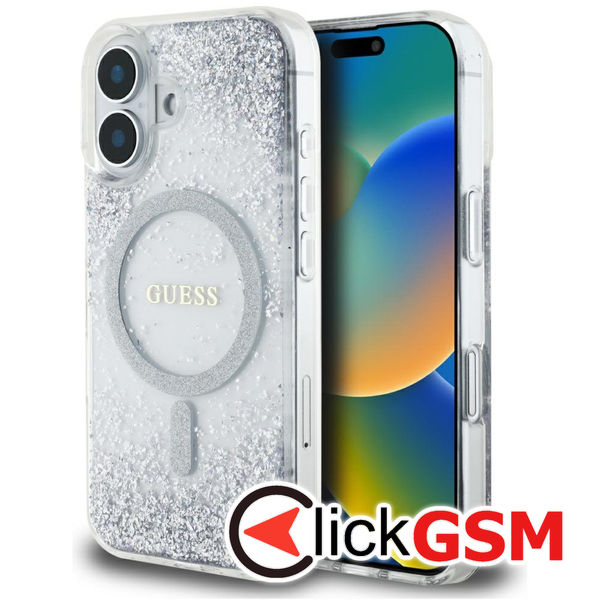 Guess - Hardcase Resin Gradient Glitter MagSafe (GUHMP16SRGRGES) - iPhone 16 - Silver