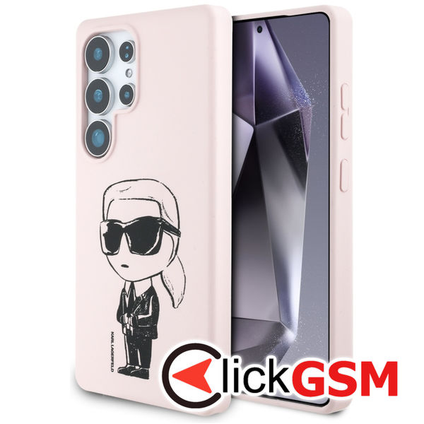 Karl Lagerfeld - Silicone Graffiti MagSafe (KLHMS25LPNYKGRTP) - Samsung Galaxy S25 Ultra - Ikonik Pink