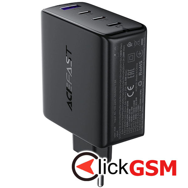 Acefast - Wall Charger (A94) - Multiport 3x USB-C, USB-A, GaN2 Technology, PD100W - Black