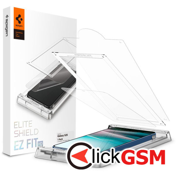 Spigen - Elite Shield EZ Fit HD - Samsung Galaxy S25 Plus - Clear