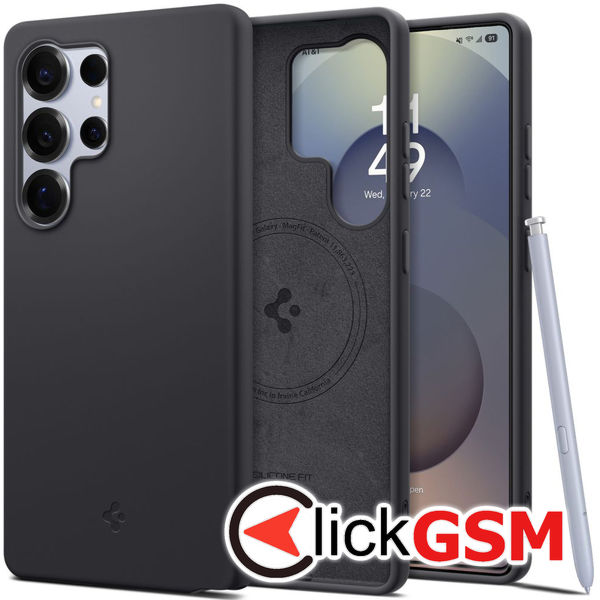 Spigen - Silicone Fit MagSafe - Samsung Galaxy S25 Ultra - Black