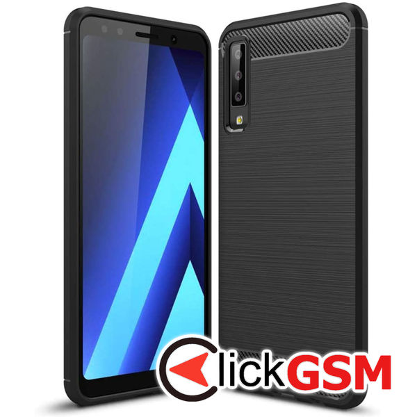 Techsuit - Carbon Silicone - Samsung Galaxy A7 2018 - Black