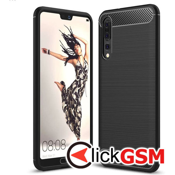 Techsuit - Carbon Silicone - Huawei P20 Pro - Black
