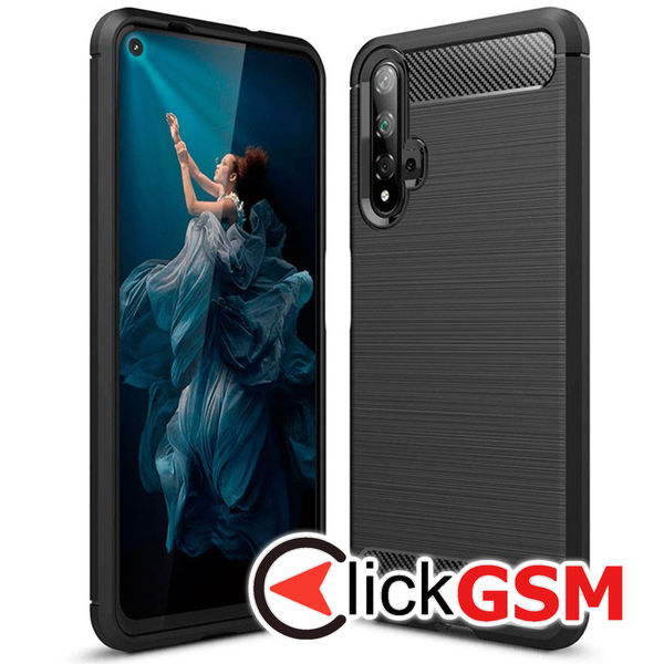Techsuit - Carbon Silicone - Huawei nova 5T / Honor 20 - Black