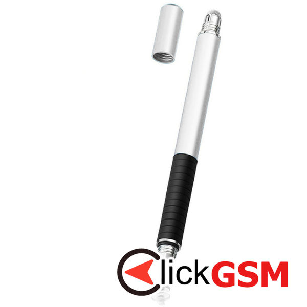 Techsuit - Stylus Pen (JC02) - Aluminum Alloy, Android, iOS, Microsoft - Silver White