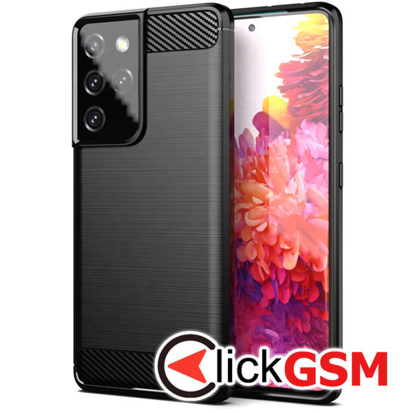 Techsuit - Carbon Silicone - Samsung Galaxy S21 Ultra 5G - Black