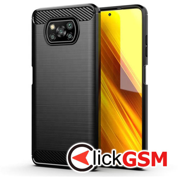 TechSuit - Carbon Silicone - Xiaomi Poco X3 / Poco X3 NFC / Poco X3 Pro - Black