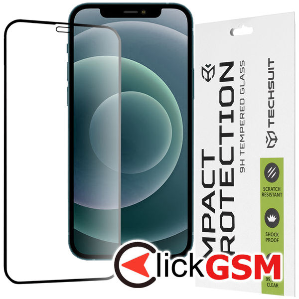 Techsuit - 111D Full Cover / Full Glue Glass - iPhone 12 Pro Max - Black