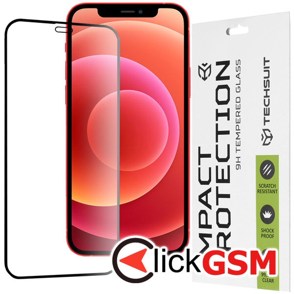 Techsuit - 111D Full Cover / Full Glue Glass - iPhone 12 mini - Black