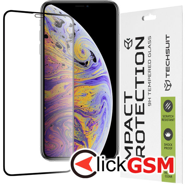 Techsuit - 111D Full Cover / Full Glue Glass - iPhone XS Max / 11 Pro Max - Black