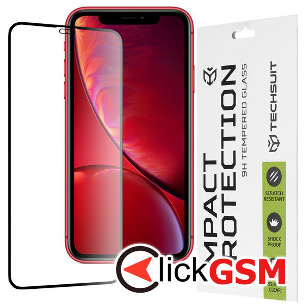 Techsuit - 111D Full Cover / Full Glue Glass - iPhone 11 / XR - Black