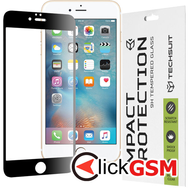 Techsuit - 111D Full Cover / Full Glue Glass - iPhone 6 / 6s - Black