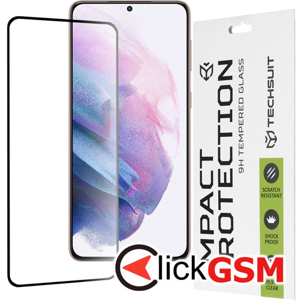 Techsuit - 111D Full Cover / Full Glue Glass - Samsung Galaxy S21 Plus 5G - Black
