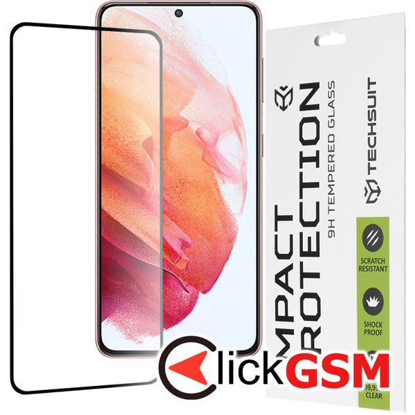 Techsuit - 111D Full Cover / Full Glue Glass - Samsung Galaxy S21 5G - Black