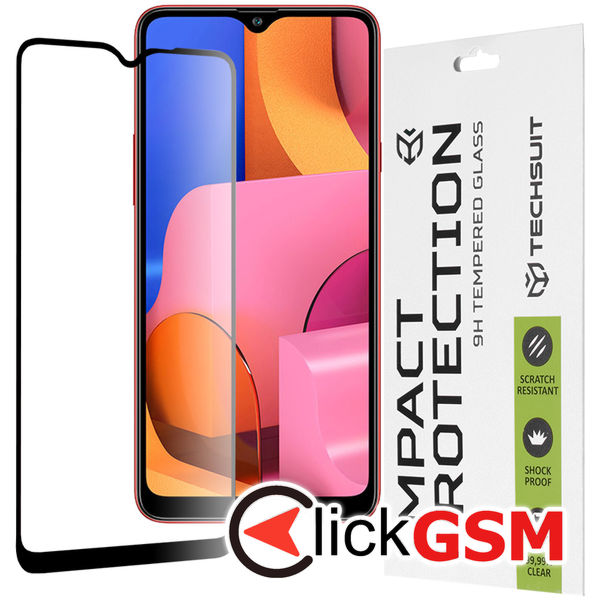 Techsuit - 111D Full Cover / Full Glue Glass - Samsung Galaxy A20s - Black