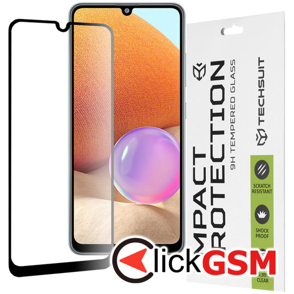 Techsuit - 111D Full Cover / Full Glue Glass - Samsung Galaxy A32 4G / A33 5G - Black
