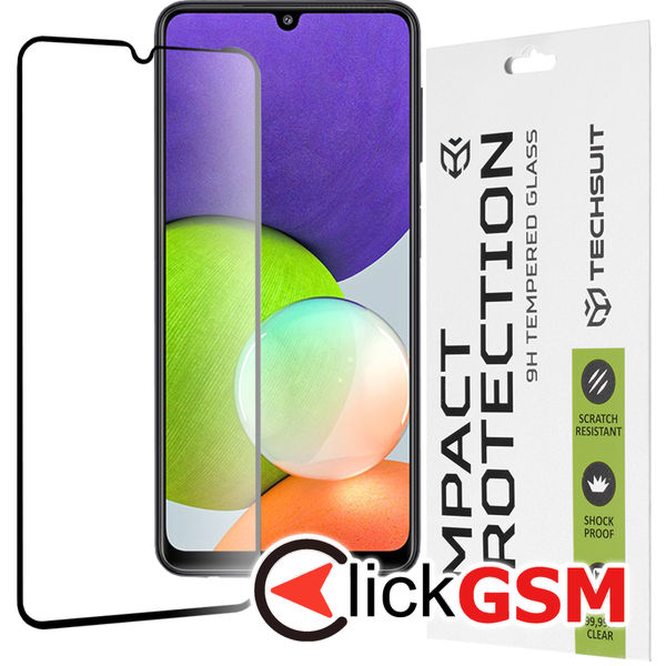 Techsuit - 111D Full Cover / Full Glue Glass - Samsung Galaxy A22 4G / M22 4G - Black