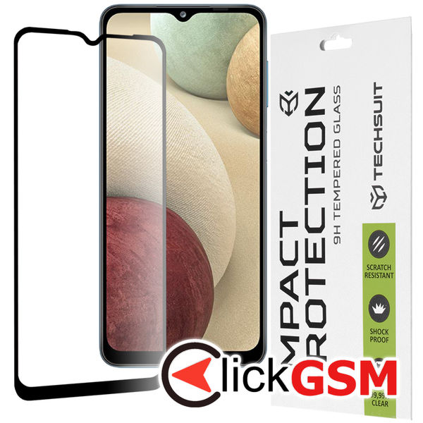 Techsuit - 111D Full Cover / Full Glue Glass - Samsung Galaxy A02 / M02 / A12 / A12 Nacho / F12 / M12 / A32 5G - Black