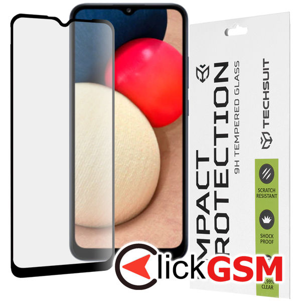 Techsuit - 111D Full Cover / Full Glue Glass - Samsung Galaxy A02s / A03 / A03s / A03 Core / A04e / M04 - Black