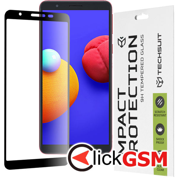 Techsuit - 111D Full Cover / Full Glue Glass - Samsung Galaxy A01 Core / M01 Core - Black