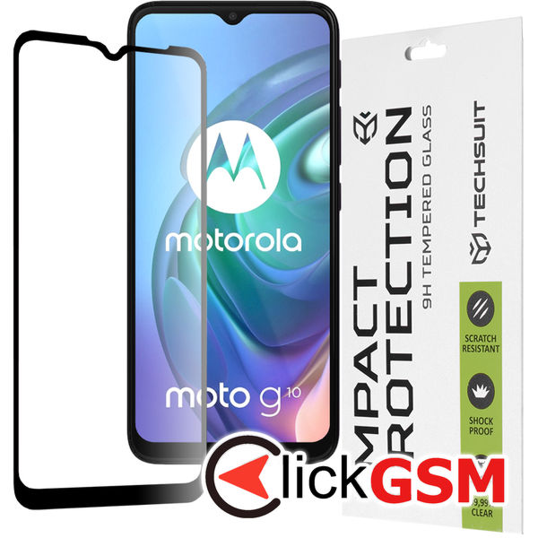 Techsuit - 111D Full Cover / Full Glue Glass - Motorola Moto G10 / Moto G20 / Moto G30 / Moto E7 Plus / Moto G9 Play - Black