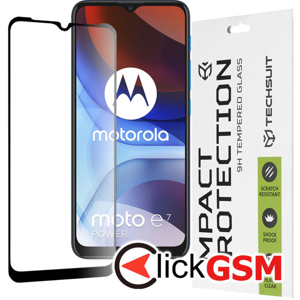 Techsuit - 111D Full Cover / Full Glue Glass - Motorola Moto E7 Power / Moto E7i Power - Black