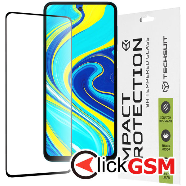 Techsuit - 111D Full Cover / Full Glue Glass - Xiaomi Redmi Note 9S / Note 9 Pro / Note 9 Pro Max - Black