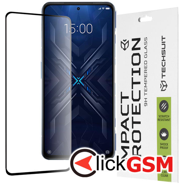 Techsuit - 111D Full Cover / Full Glue Glass - Xiaomi Black Shark 4 - Black