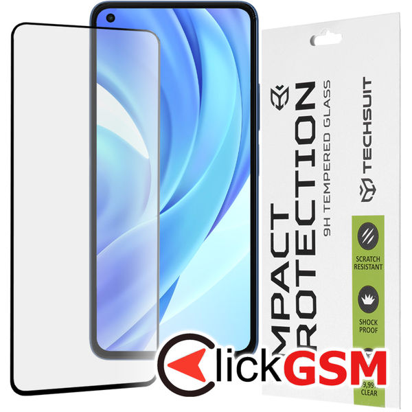 Techsuit - 111D Full Cover / Full Glue Glass - Xiaomi Mi 11 Lite 4G / Mi 11 Lite 5G / 11 Lite 5G NE - Black