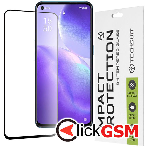 Techsuit - 111D Full Cover / Full Glue Glass - Oppo Reno5 5G / Find X3 Lite 5G - Black