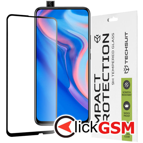Techsuit - 111D Full Cover / Full Glue Glass - Huawei P Smart Z / Y9 Prime 2019 - Black