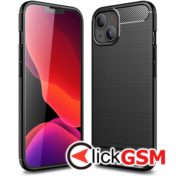 Techsuit - Carbon Silicone - iPhone 13 - Black