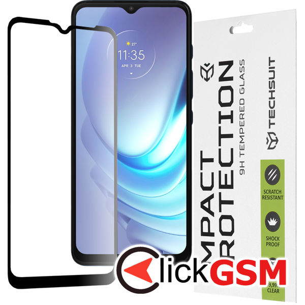Techsuit - 111D Full Cover / Full Glue Glass - Motorola Moto G50 - Black