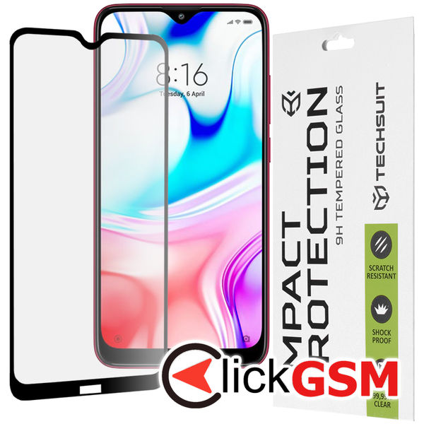 Techsuit - 111D Full Cover / Full Glue Glass - Xiaomi Redmi 8 / Redmi 8A - Black