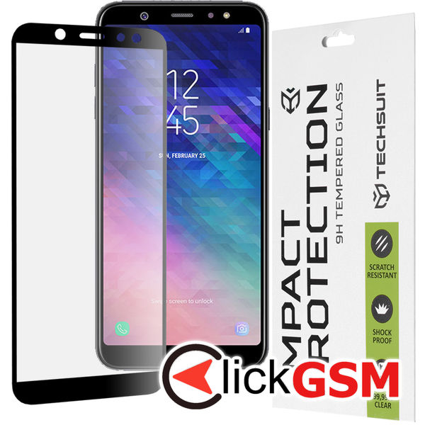 Techsuit - 111D Full Cover / Full Glue Glass - Samsung Galaxy A6 2018 - Black
