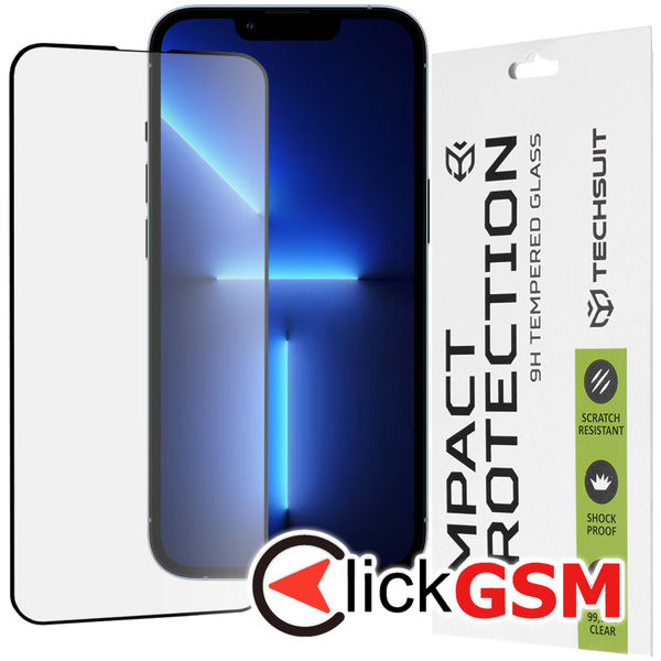Techsuit - 111D Full Cover / Full Glue Glass - iPhone 13 Pro Max / 14 Plus - Black